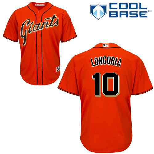 Giants #10 Evan Longoria Orange New Cool Base Alternate Stitched MLB Jersey